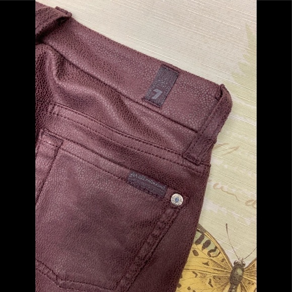 7 for all mankind knee seam coated skinny jeans - Picture 4 of 7